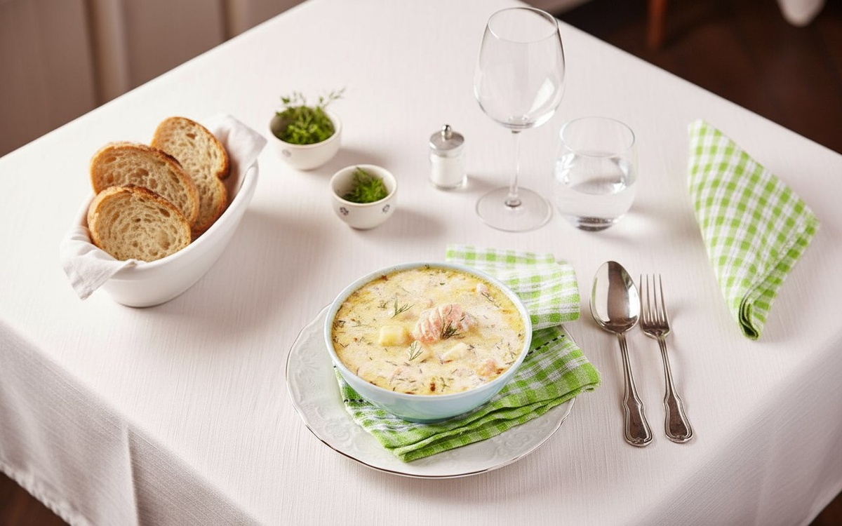 Калакейтто. Для меня суп похож на норвежскую уху со сливками, только готовится она с семгой, на калакейтто с форелью.