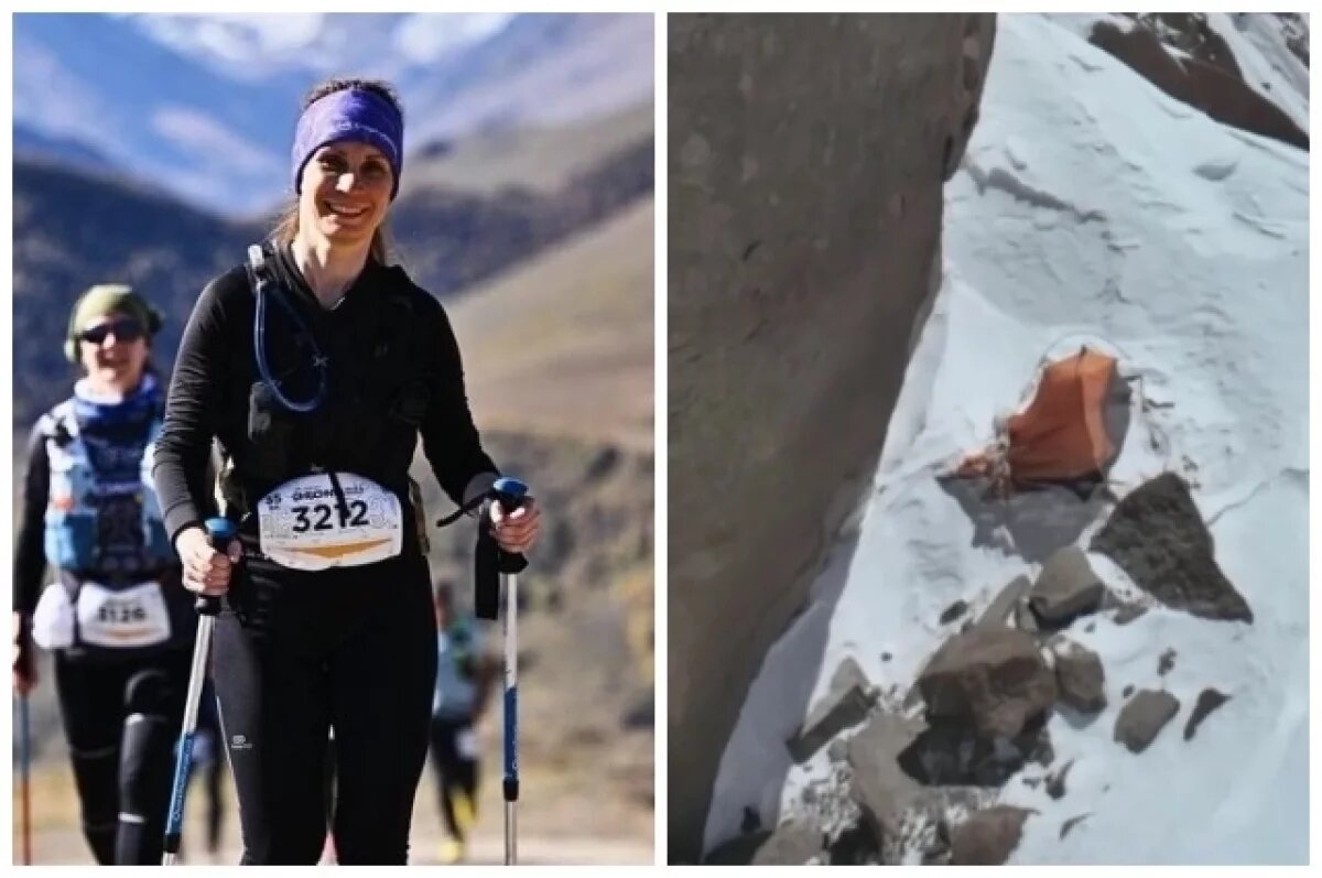    Заметили рюкзак и следы.