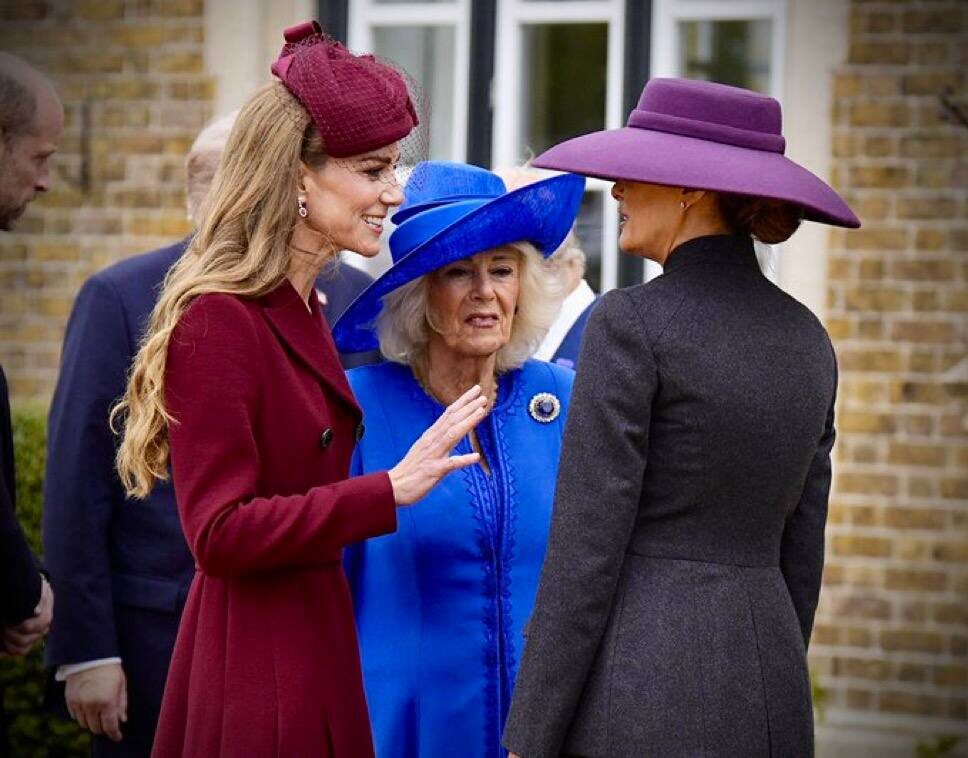 Кэтрин, Мелания и королева Камилла. 