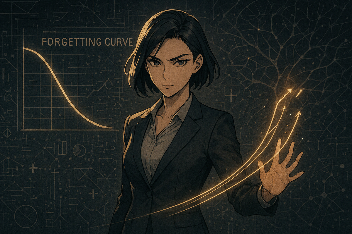 "Кривая забвения" (создано с помощью нейросети)