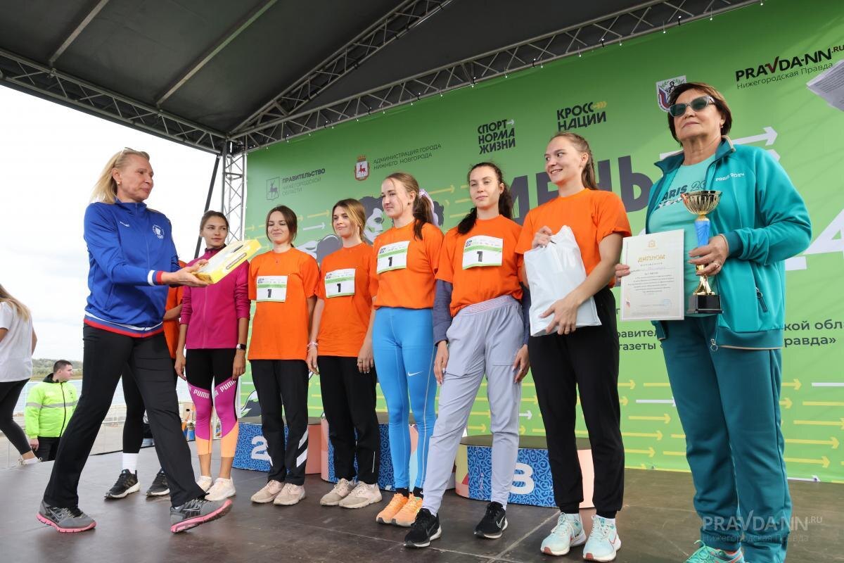    На эстафете‑2024 женскую команду «Нижегородца» во главе с Валентиной Сухановой с победой тепло поздравила Наталья Садова