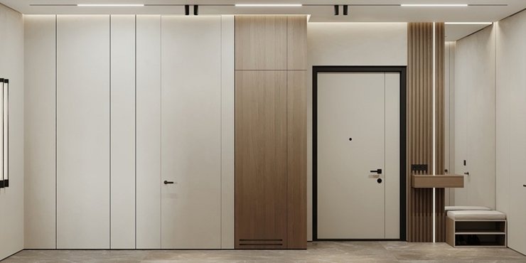 Скрытая дверь до потолка. Фото: Alexuans / Shutterstock / Fotodom