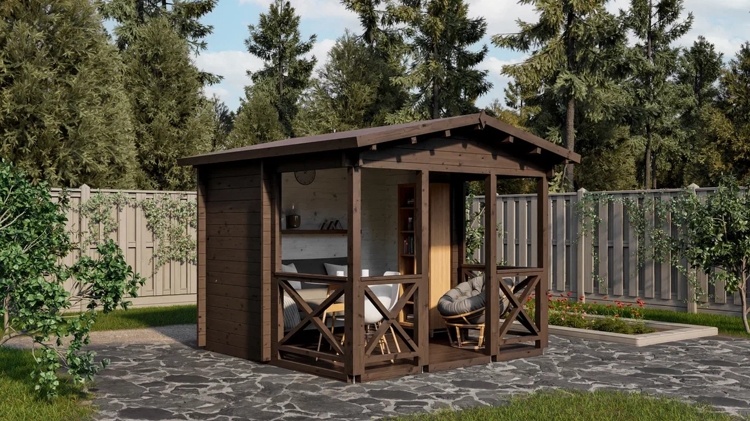 Беседка 7 сочетает в себе открытую и закрытую зоны