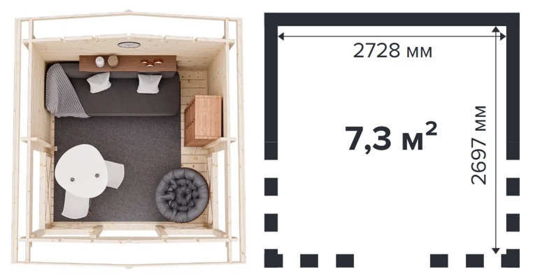 Беседка 7 сочетает в себе открытую и закрытую зоны