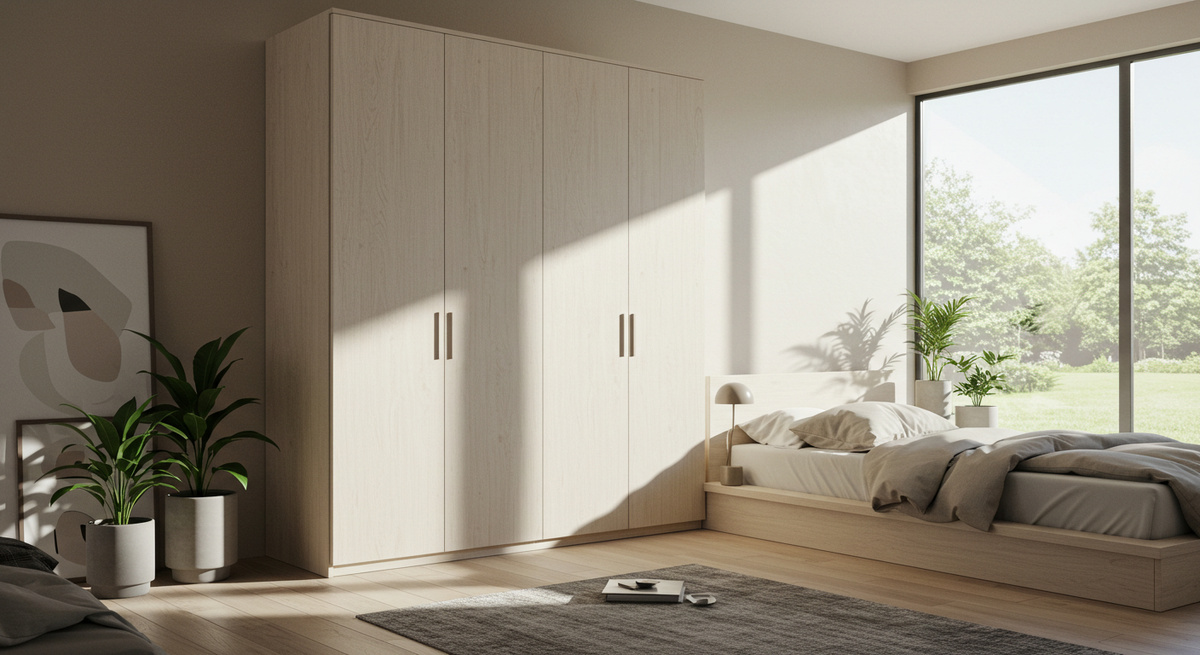 Распашной шкаф в современном стиле в спальню