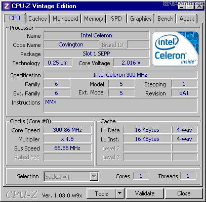 Скриншот из программы CPU-Z.