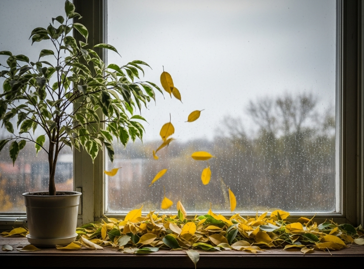 Фикус Бенджамина желтеют и опадают листья, что делать?