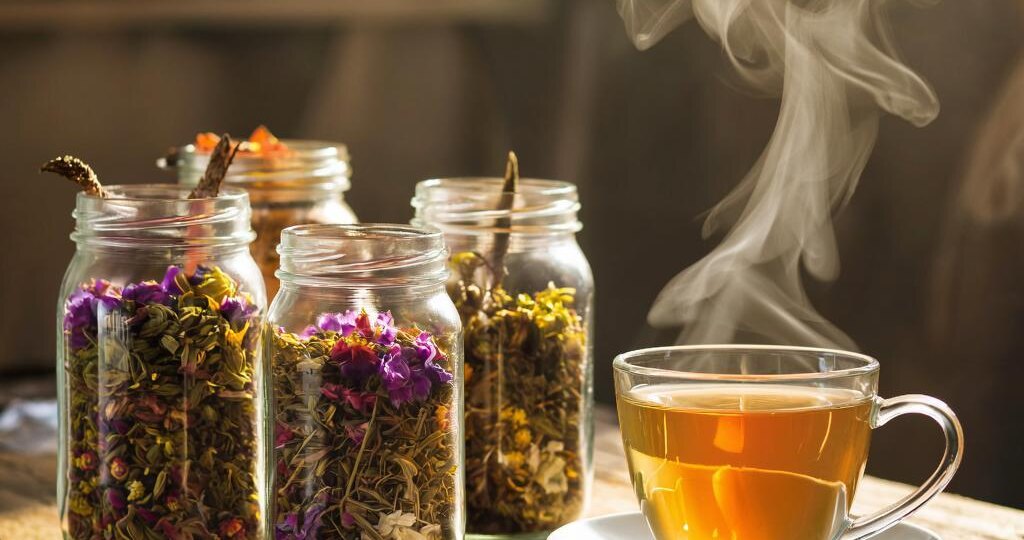 Баночки уюта: 5 идей травяных чаёв для долгих зимних вечеров.