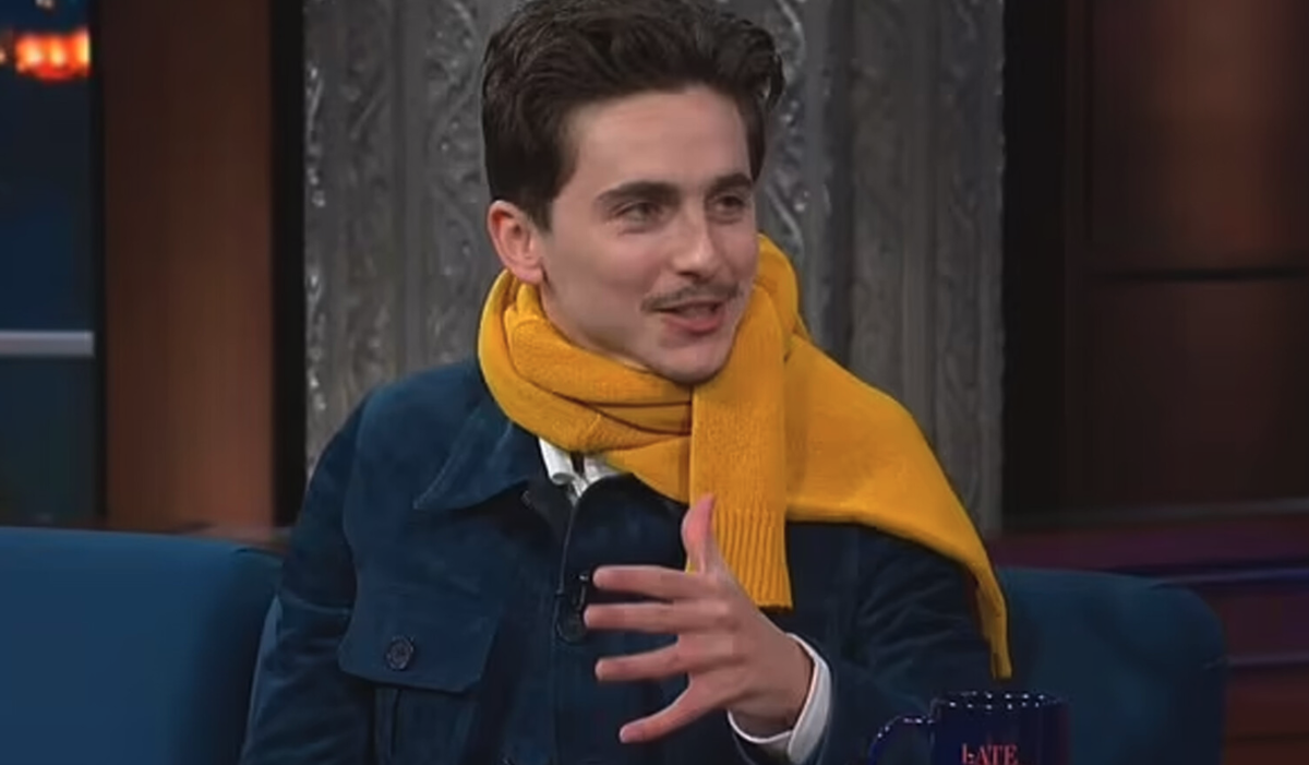    Тимоти Шаламе. Кадр: YouTube-канал "The Late Show"