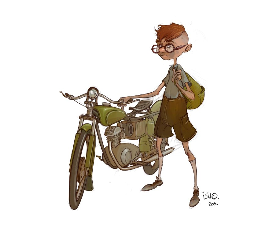 2. Мальчик и его мопед