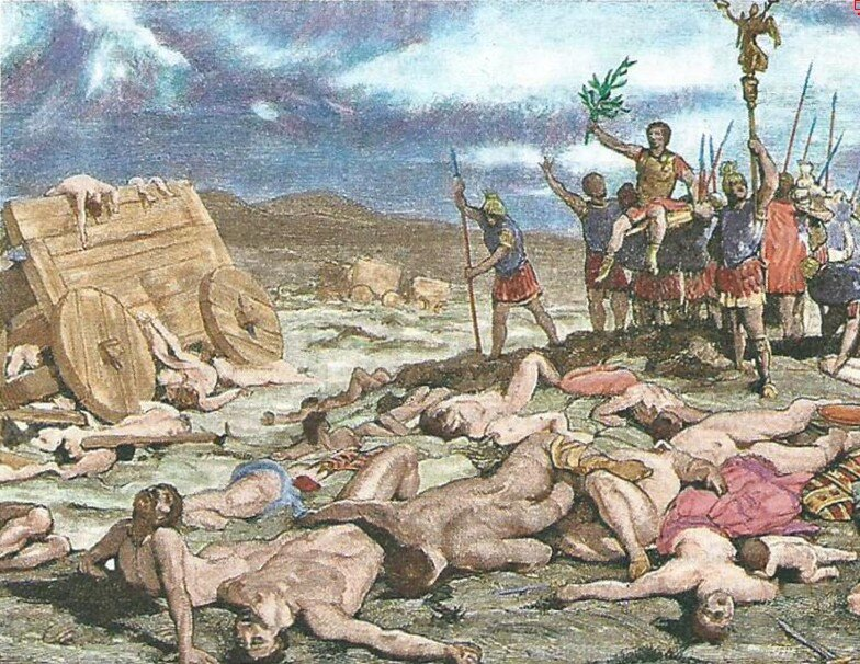 После битвы при Каннах римлянам пришлось вооружать новобранцев трофейным оружием, которое хранилось в храмах как символ прошлых побед — настолько велики были потери в той катастрофе.