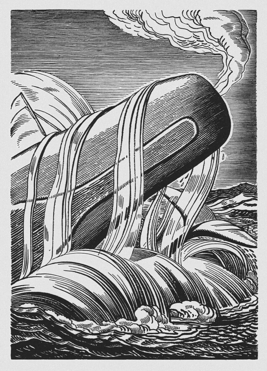 Иллюстрация к роману Г. Мелвилла "Моби Дик". 1930