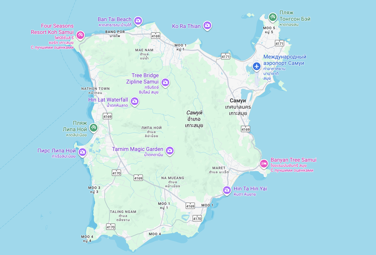 карта самуи