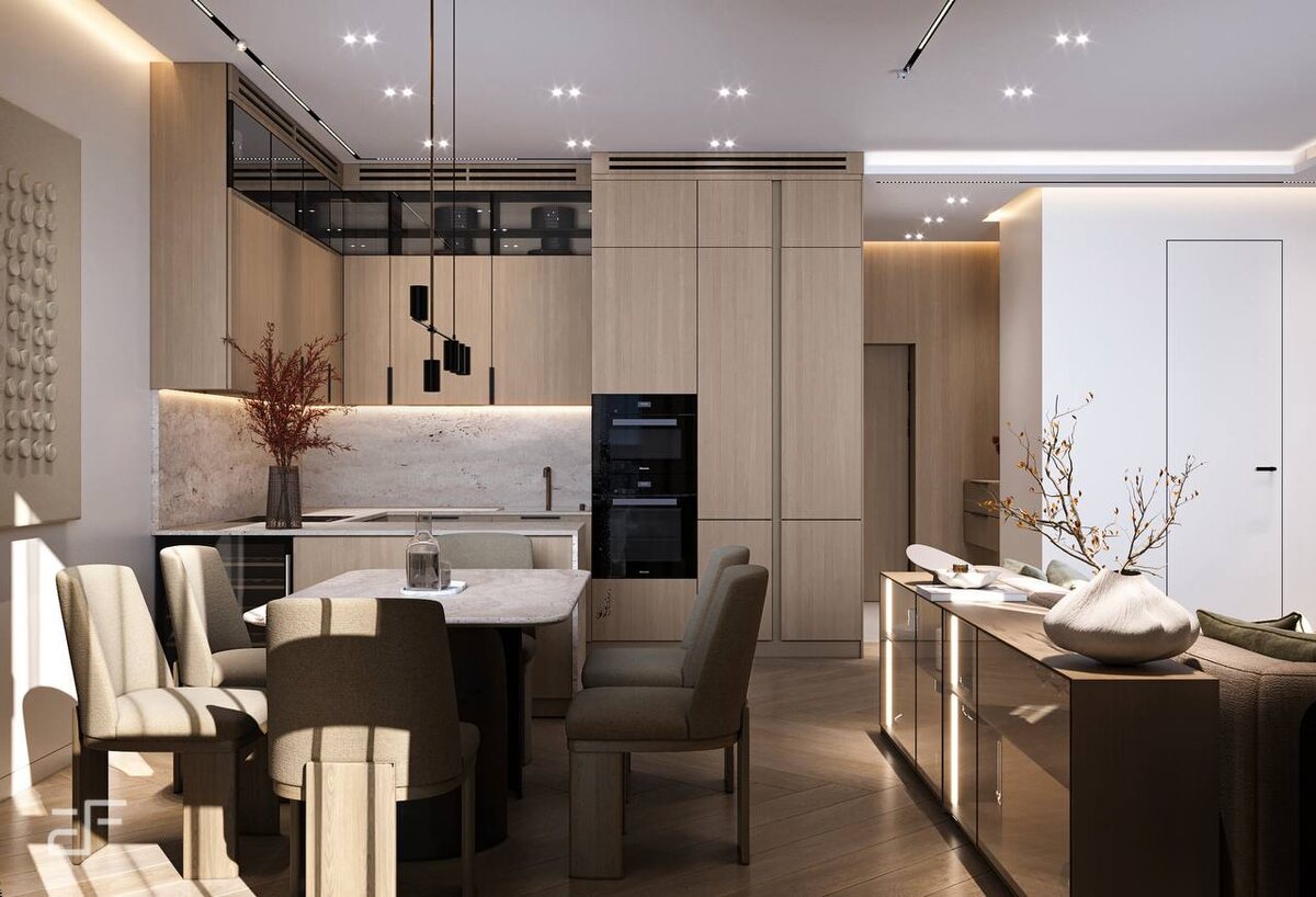 Дизайн интерьера кухни-гостиной в жилом комплексе iLove