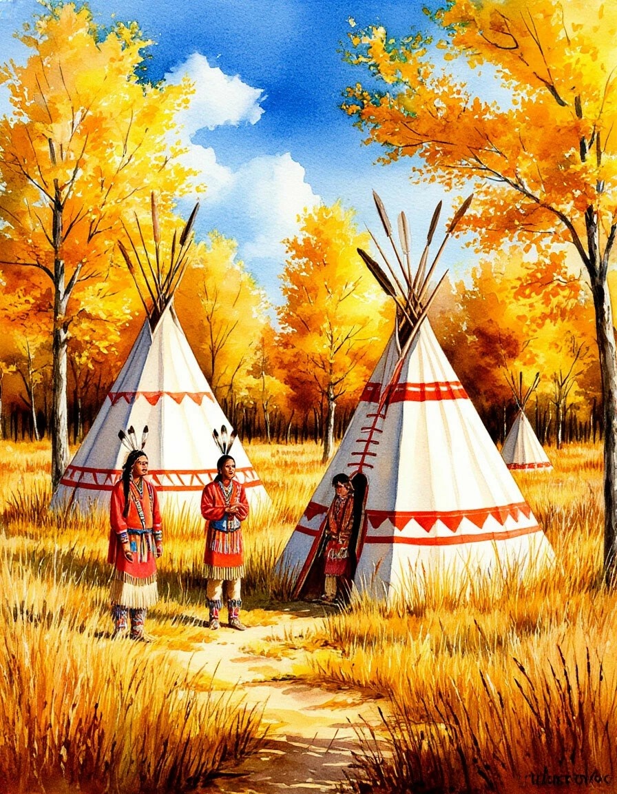 Золотое индейское лето. Рисунок из Шедеврума. 