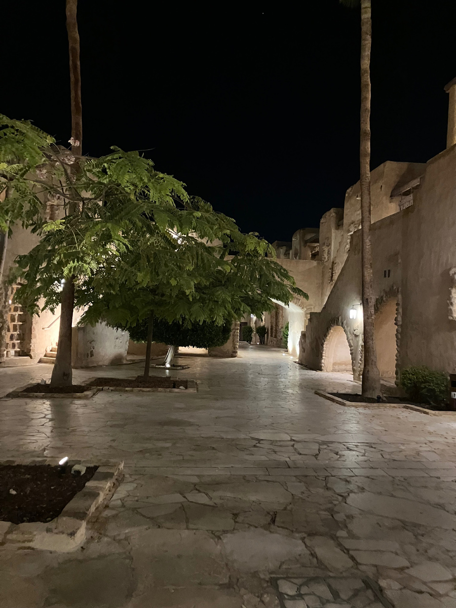 Отель построен в виде арабской деревни, вот с такими постройками 