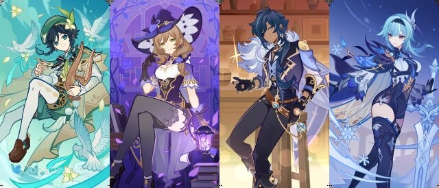    Примеры карт персонажей из Мондштадта