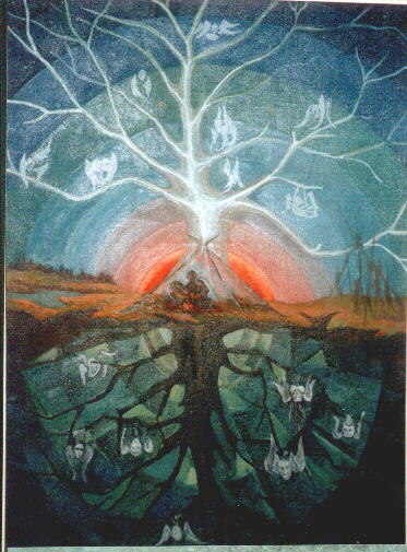 Работа «Древо шамана», художник Леонид Лар, 1999 год