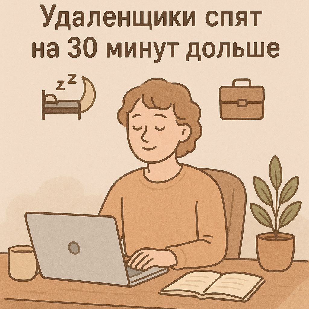 Новое исследование подтвердило: удалённая работа позволяет спать на полчаса дольше и значительно снижает стресс