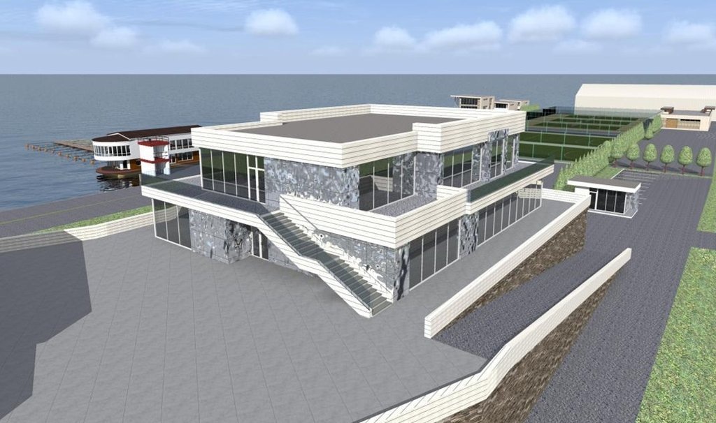    Объект включает в себя три спортивные зоны, два административных здания и автостоянку