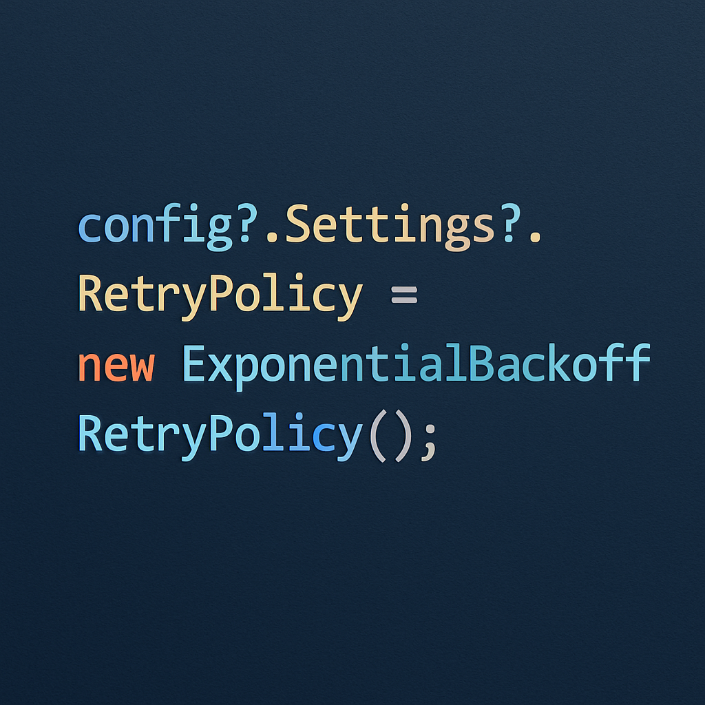 Иллюстрация демонстрирует фрагмент C#-кода с использованием нового оператора null-условного присваивания, подчёркивая элегантность и удобство работы с потенциально пустыми объектами.