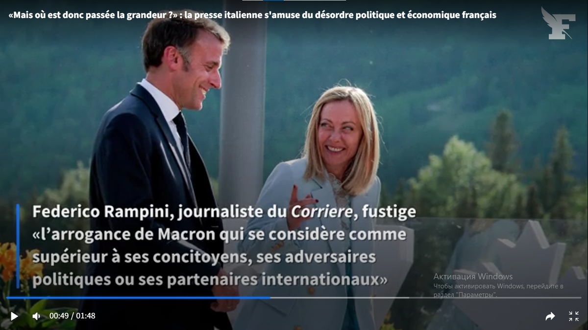 Самый нелюбимый за всю историю Пятой республики президент Макрон и самый популярный в народе европейский лидер (Мелони)