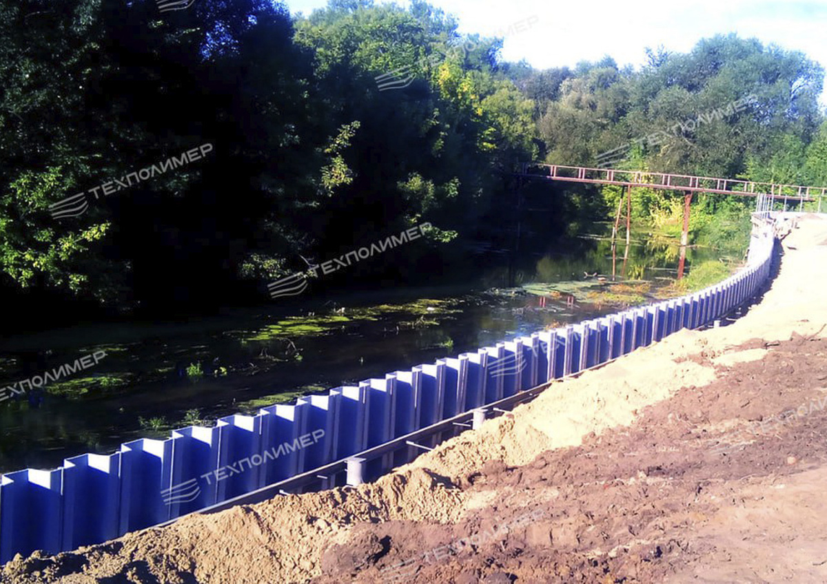 Схема устройства услиленной дамбы