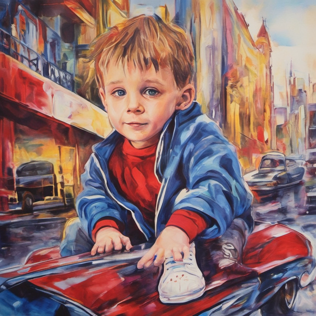 Тёма мчится на Молнии Маккуин 