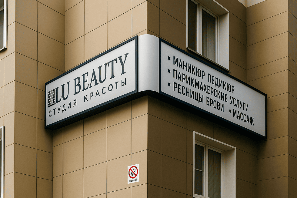 Фасадная вывеска над входом