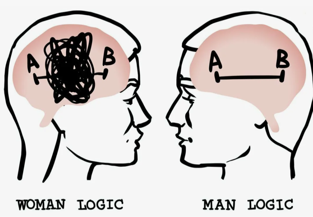 Женский мозг — сеть, рассредоточенная: речь и пространство задействуют оба полушария, что усиливает многозадачность и социальный интеллект.