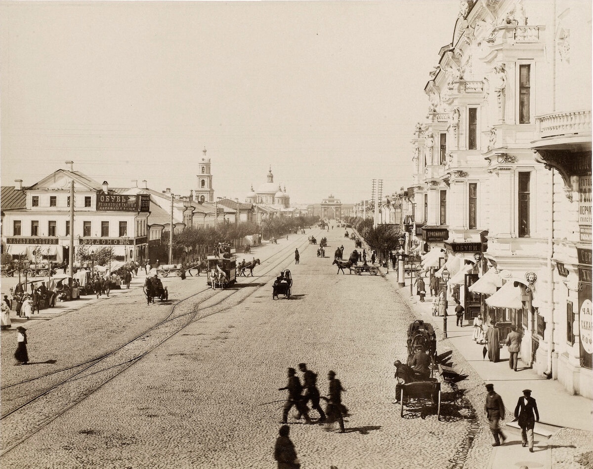 Конка по маршруту следования трамвая № 27, 1890г.