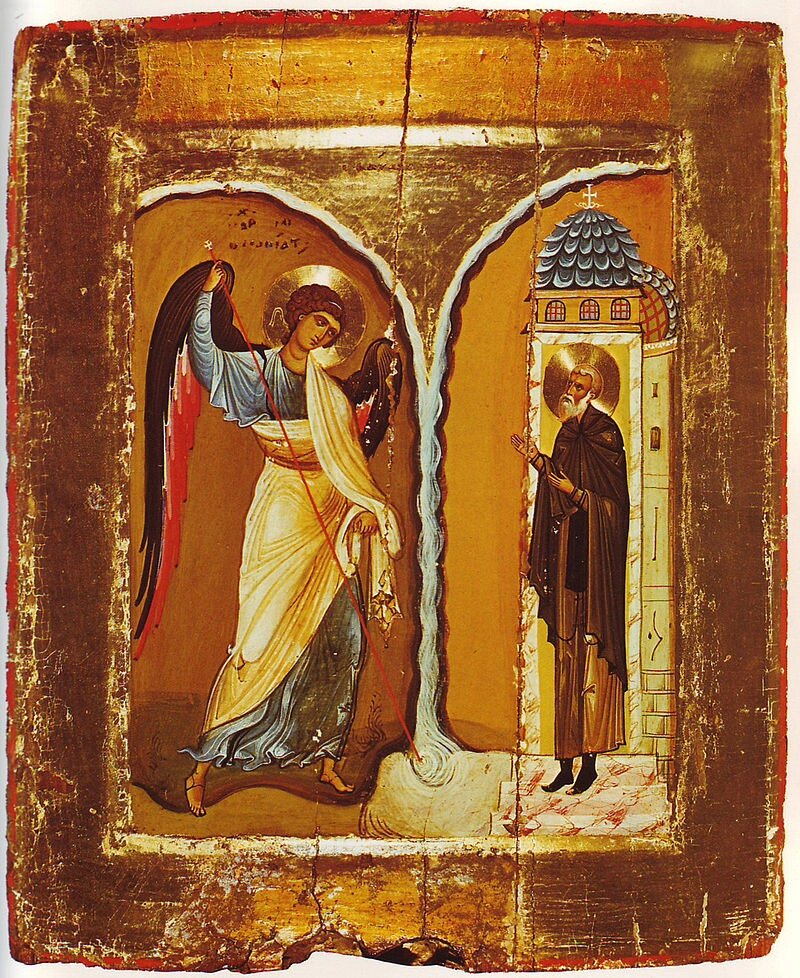    «Чудо архангела Михаила в Хонех», византийская икона, первая половина XII века.