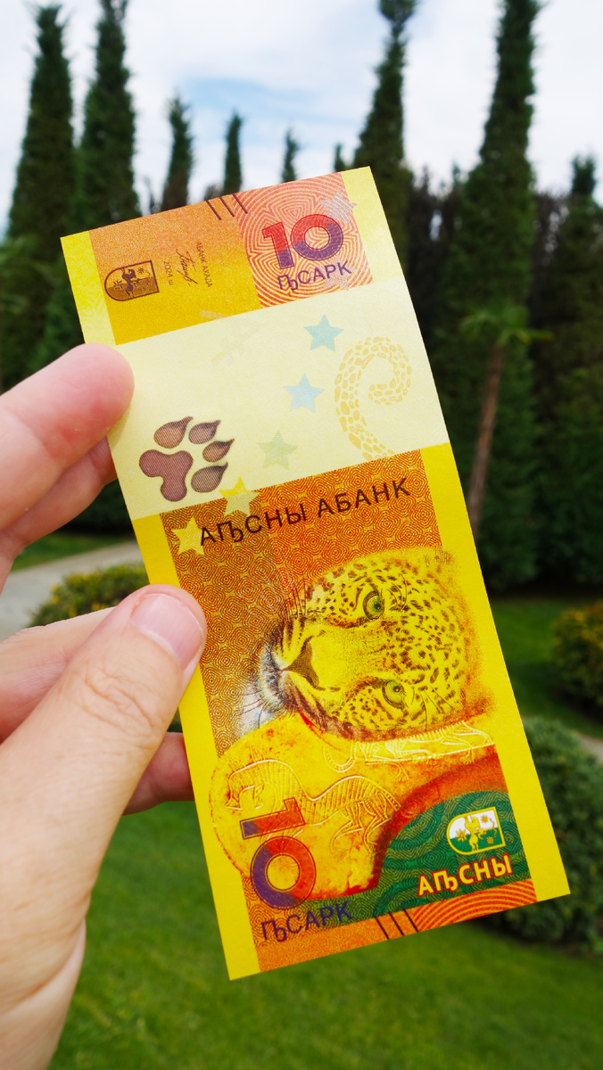 Купюра номиналом 10 апсар. Красиво, но, бесполезно. 