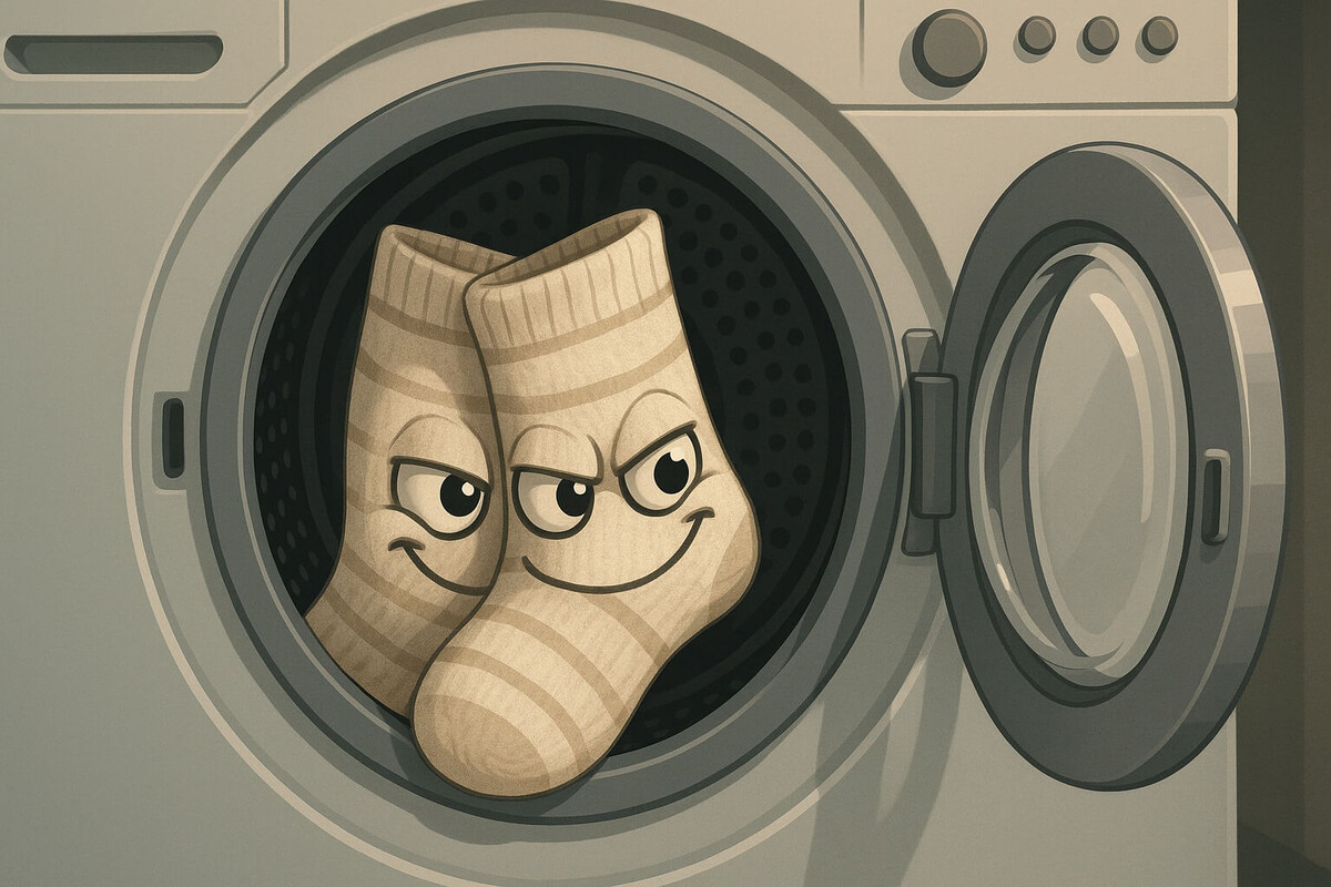    Тому, что носки часто пропадают внутри стиральной машины, есть простые объяснения
