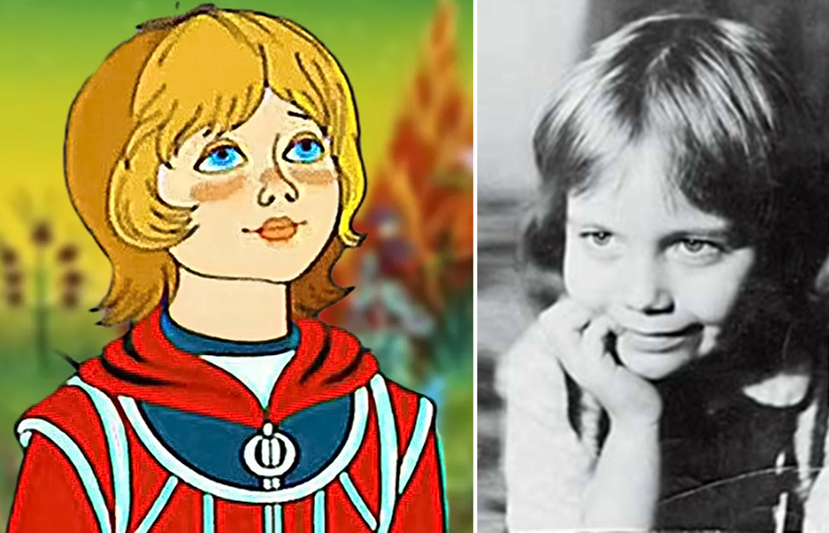 Алиса из мультфильма и Екатерина Семенова в детстве