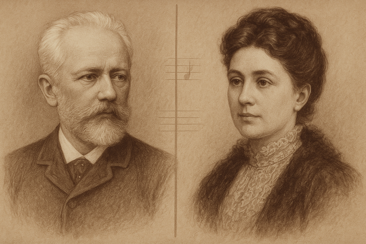 Петр Ильич Чайковский и Надежда фон Мекк. Изображение сгенерировано нейросетью