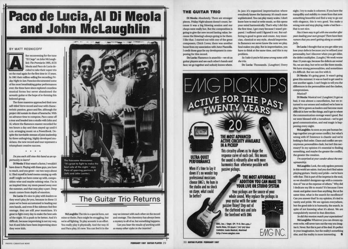 Статья в журнале Guitar Player