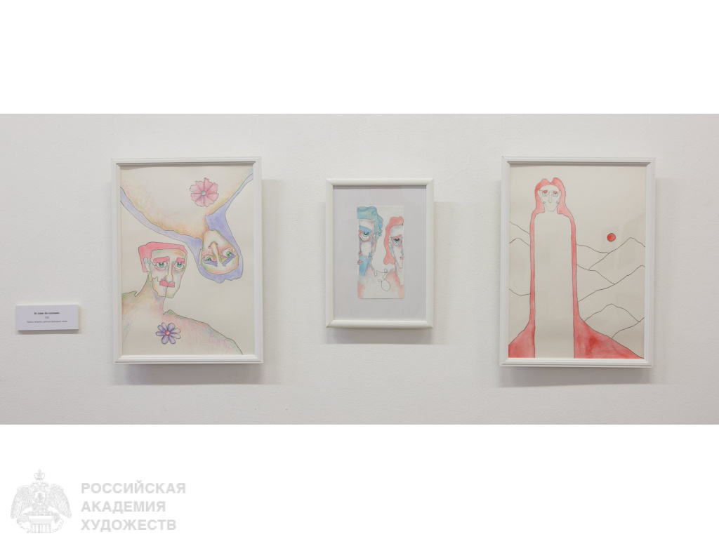 Фрагмент экспозиции «Танец линий в тени гор» Мариами Басиладзе в МВК РАХ (Москва, Пречистенка, 19). Фото: Виктор Берёзкин, пресс-служба РАХ.