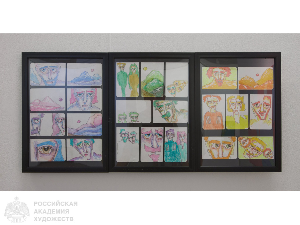 Фрагмент экспозиции «Танец линий в тени гор» Мариами Басиладзе в МВК РАХ (Москва, Пречистенка, 19). Фото: Виктор Берёзкин, пресс-служба РАХ.