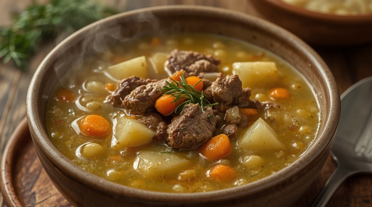 Суп гороховый с говяжьей грудинкой