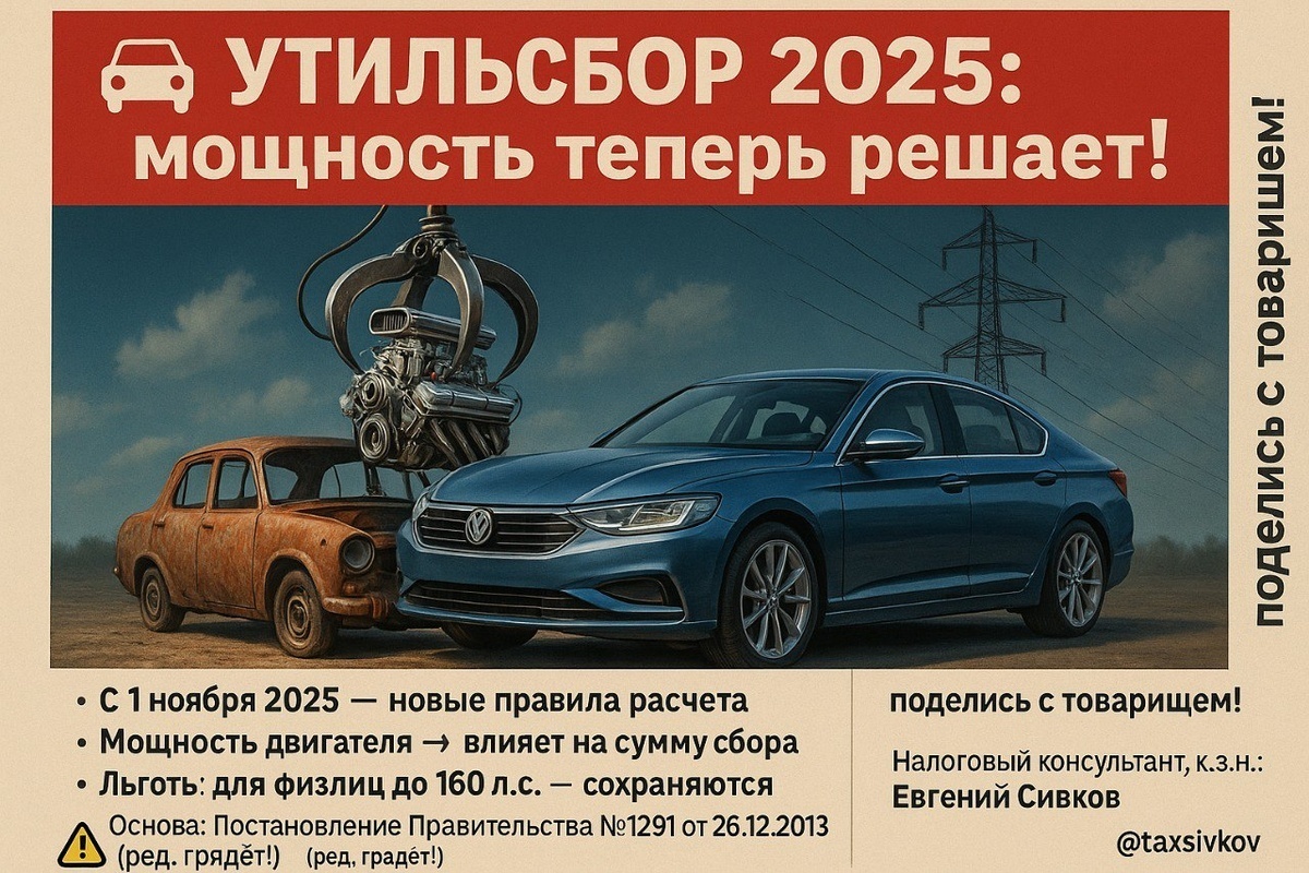 Основные изменения:С 1 января 2025 года произошло значительное увеличение размера утилизационного сбора на автомобили