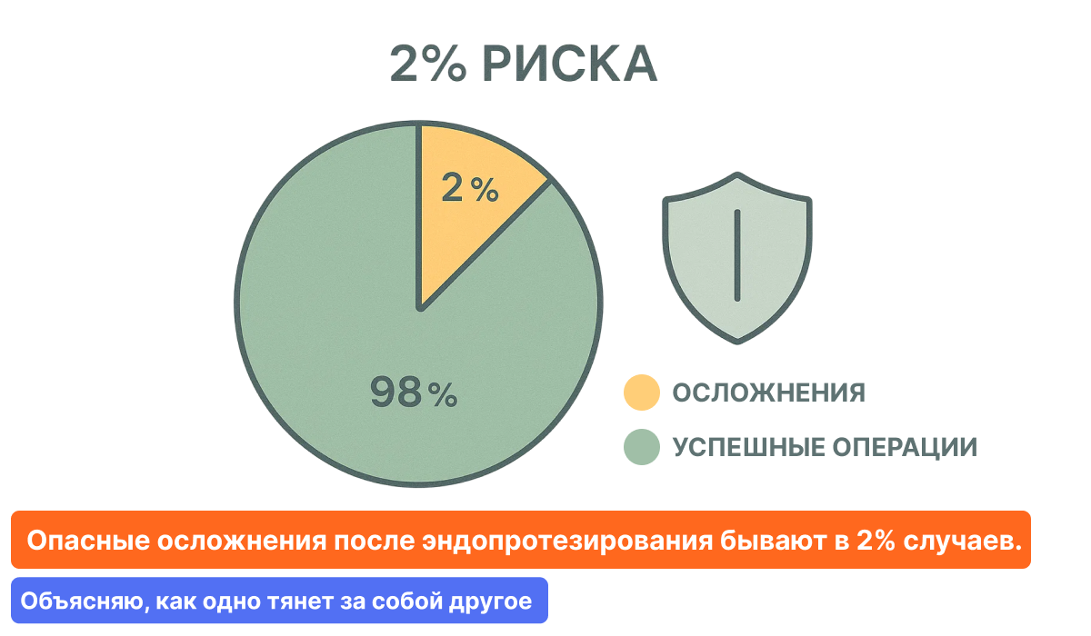 Диаграмма осложнений и успешных операций