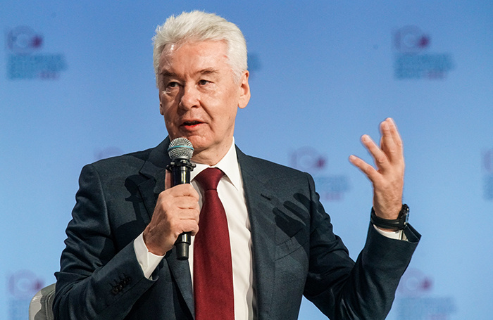    Мэр Москвы Сергей Собянин во время выступления на Московском финансовом форуме — 2025.Ura.ru/TASS