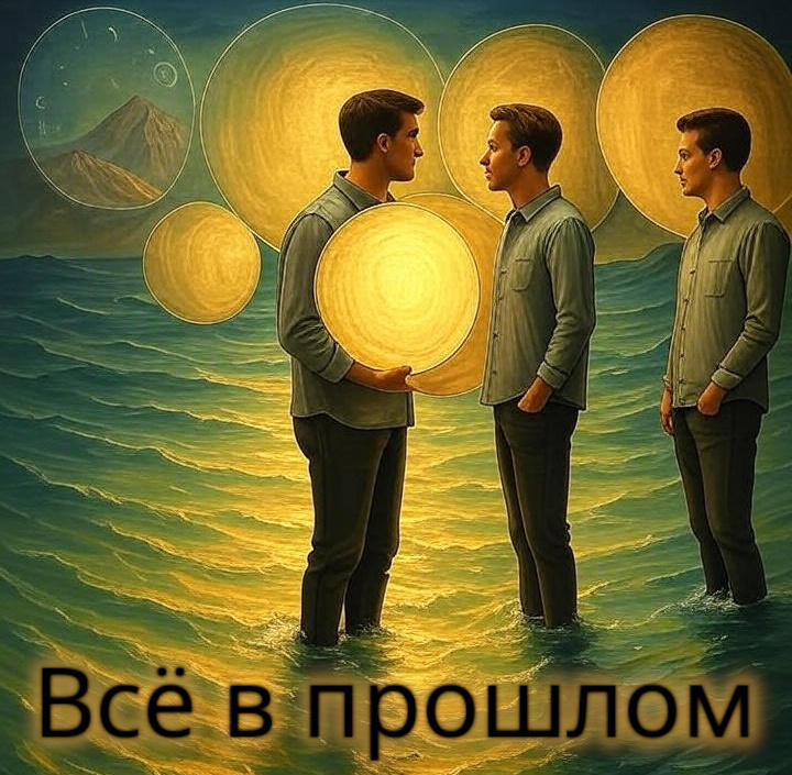 Представьте: вы поднимаете руку, чтобы помахать другу. В этот миг, когда пальцы ещё не коснулись воздуха, действие уже завершено. Начало жеста — это вспышка воспоминания, его суть — мимолётное "сейчас", а завершение — отголосок в завтрашнем дне. Но что, если это не цепочка событий, а нечто большее — одновременность? Что, если время — не река, текущая из прошлого в будущее, а океан, где все волны существуют вместе? В этой статье мы разберёмся, почему человек и его поступки живут одновременно в прошлом, настоящем и будущем. Это не просто красивая метафора: это свежий взгляд на время, который открывает путь к предвидению и даже корректировке того, что кажется "неизбежным" будущим.