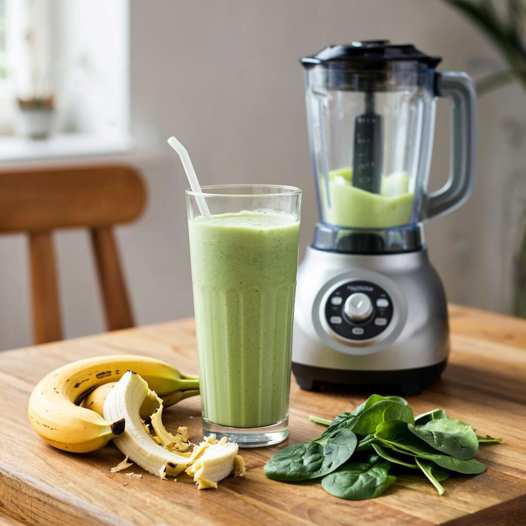 Смузи из банана и шпината - заряд энергии
