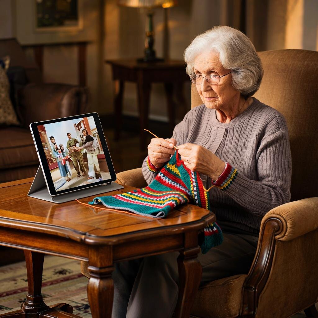 Бабуля с планшетом