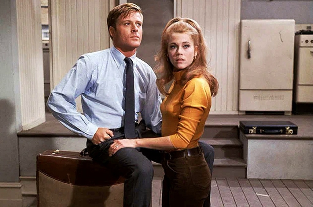 Роберт Редфорд и Джейн Фонда в комедийной мелодраме «Босиком по парку», 1967 г