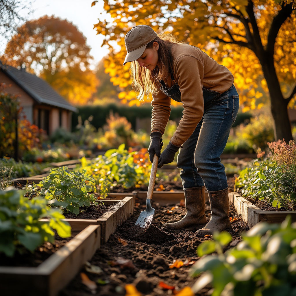 Перекопайте грядки. Не разбивайте крупные комья земли — так она лучше напитается влагой от снега, в ней вымерзнут личинки вредителей.