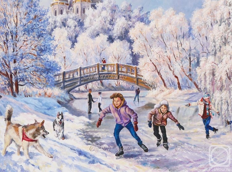 Зимой очень опасно кататься на коньках по речке . не повторять 