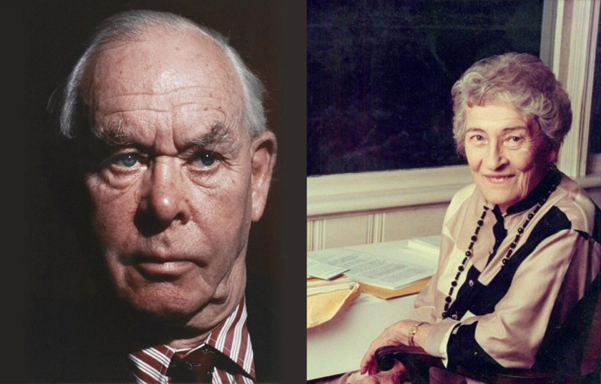 Слева: Джо́н Бо́улби (Эдвард Джон Мостин Боулби; 26 февраля 1907, Лондон — 2 сентября 1990, Скай) — английский психиатр и психоаналитик, специалист в области психологии развития, психологии семьи, психоанализа и психотерапии, основоположник теории привязанности.                                           Справа: Эйнсворт, Мэри Динсмор (1 декабря 1913[1], Глендейл[вд], Огайо — 21 марта 1999[1], Шарлотсвилл, Виргиния) — американо-канадский психолог в области развития, известная своей работой по разработке теории привязанности. Она разработала процедуру эксперимента, позволяющую наблюдать раннюю эмоциональную привязанность между ребёнком и его матерью.